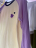 可可鴨（QQ DUCK）童裝兒童T恤女童長(cháng)袖打底衫插袖上衣學(xué)生衣服毛絨小鴨紫色；165 曬單實(shí)拍圖