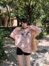 ICH MODE罩衫女美式白色長(zhǎng)袖T恤女2025年新款夏季休閑上衣物理防曬t恤小衫 粉色 XL 曬單實(shí)拍圖