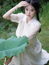 唐菓蜜新中式國風(fēng)連衣裙女2025夏季新款女裝甜美溫柔風(fēng)日常改良旗袍裙子 米白色 M 曬單實拍圖