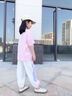 艾卡諾 I.KARNOW女童運動(dòng)套裝2025新款洋氣時(shí)髦短袖兒童休閑夏季大童夏裝女孩衣服 5610白色3431粉色（不含鞋子） 120 曬單實(shí)拍圖