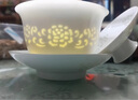 泱青韻蓋碗茶杯描金玲瓏單個(gè)陶瓷鏤空功夫泡茶三才茶碗不燙手蓋碗陶瓷 描金（玲瓏）蓋碗 曬單實(shí)拍圖