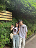 love legend情侶裝短袖t恤上衣夏季套裝潮流百搭男女高級感一長一短衣服定制 白色+白色 M 男+女S 曬單實拍圖