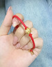 中國黃金（CHINA GOLD）黃金手鏈女款可愛貓咪足金招財貓轉(zhuǎn)運珠手繩情人節(jié)生日禮物送女友 招財貓手繩【紅繩】 曬單實拍圖