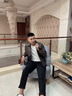 gxmy美式機車PU皮衣夾克外套男士休閑套裝春秋季新款痞帥氣搭配男裝潮 棕色皮衣+毛衣+西裝褲 XL 曬單實拍圖