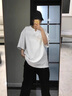 WHIM NASAV領(lǐng)短袖t恤男寬松夏季休閑半袖上衣服青少年學(xué)生透氣潮流百搭T恤 白色 XL （130-145斤） 曬單實(shí)拍圖