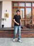 卡賓（CABBEEN）【寬松純棉】復(fù)古牛仔褲男2025夏季新款刺繡cleanfit直筒長(zhǎng)褲 蔚藍(lán)色47 31 /175/L 曬單實(shí)拍圖
