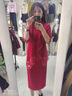 勤馳新品年輕婚禮媽媽禮服醋酸緞旗袍喜婆婆婚宴裝高端晚禮服裙女氣質(zhì) 酒紅色短袖 4XL 均碼 曬單實(shí)拍圖