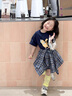 G.DUCKKIDS小黃鴨童裝女童套裝夏季兒童衣服女小童短袖T恤格子裙夏裝兩件套 套裝 100 尺碼2~3歲【90-100cm】cm 曬單實(shí)拍圖