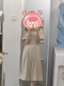 clotho Rennie品牌女裝法式襯衫連衣裙女中長(zhǎng)款2025夏季新款氣質(zhì)通勤收腰顯瘦 卡其灰 M 曬單實(shí)拍圖
