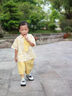 G.DUCKKIDS小黃鴨男童夏季襯衫套裝2025新款洋氣寶寶短袖潮男孩兒童酷痞帥氣 黃色 130 cm 曬單實(shí)拍圖