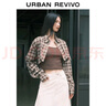 UR秋季新款女美式復古假兩件撞色格子開(kāi)襟襯衫UYL240002 棕色格子 S 曬單實(shí)拍圖