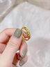 中國(guó)黃金（CHINA GOLD）黃金戒指女士新足金四葉草戒指首飾素圈指環(huán)生日送女朋友生日禮物 足金戒指 約2.1g【玫瑰禮盒】 曬單實(shí)拍圖