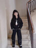 迪士尼女童牛仔工裝套裝2025春秋季新款中大童時(shí)髦女孩休閑運動(dòng)兩件套 黑色套裝 150 曬單實(shí)拍圖