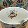 蠟筆小新杯子陶瓷馬克杯帶禮盒勺子可愛宿舍家用牛奶咖啡喝水杯生日禮物 小新白邊（禮盒） 曬單實(shí)拍圖