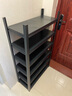 七序鋼制鞋架門(mén)口鐵藝簡(jiǎn)易收納架多功能鞋柜落地多層入戶(hù)鞋子置物架 六層高118cm-默認黑色 長(cháng)70cm*寬30cm 曬單實(shí)拍圖