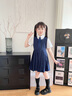 衣諾坊女童連衣裙校服套裝演出服學(xué)生 連衣裙套裝：藏青 120 曬單實拍圖