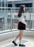 愛(ài)邁尼 AMENCL女童高級(jí)感秋冬裙子2025新款兒童洋氣絲絨半身裙大童春季黑色短裙 4500黑色 140cm 曬單實(shí)拍圖