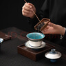 蘇氏陶瓷（SUSHI CERAMICS）國(guó)禮藍(lán)黛鎏銀美人壺蓋碗大套功夫茶具非遺大師鄭文強(qiáng)作品國(guó)家補(bǔ)貼 曬單實(shí)拍圖