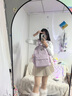 LEE學生雙肩包女新款韓版休閑大容量初高中校園書包戶外旅行包男 淺紫色 曬單實拍圖