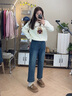紅蜻蜓藍色直筒褲牛仔褲女2025春秋新款高腰顯瘦時(shí)尚小個(gè)子九分褲煙管褲 藍色 九分褲 L 曬單實(shí)拍圖