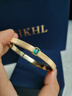 HKHL 925銀女士手鐲黃金色原創(chuàng)設(shè)計(jì)百搭銀鐲子輕奢高級(jí)感首飾生日禮物 綠野星軌手鐲（開合扣） 曬單實(shí)拍圖