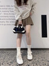 依思 Q（exull）平底德訓(xùn)鞋女2025新款夏季珍珠軟底透氣小白鞋子女防滑日常板鞋女 米色-甜美芭蕾風 37 曬單實拍圖