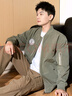 唐獅（TonLion）2025春男棒球領(lǐng)小細(xì)節(jié)梭織外套 淺軍綠 L  曬單實(shí)拍圖