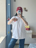 BORNCHAMPS/天生冠軍  夏季純棉寬松T恤男女同款休閑運(yùn)動(dòng)打底衫情侶短袖上衣 白色 L 曬單實(shí)拍圖