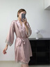 法奈蜜真絲睡袍秋季真絲睡衣女高檔性感純欲浴袍100%桑蠶絲吊帶睡裙套裝 可可粉 【沐浴露洗滌】 160(M) 曬單實(shí)拍圖