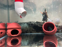 共度（Gong Du）魚缸躲避屋魚蝦躲避洞迷你鸚鵡鯛罐窩魚繁殖罐紫砂陶罐造景小擺件 【紅陶】組合1 曬單實(shí)拍圖