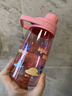 AKAW日本兒童水杯高顏值學(xué)生專用可拎直飲水壺夏天便攜帶手提水壺杯子 旋轉(zhuǎn)直飲粉色480ML+tritan材質(zhì) 曬單實拍圖