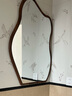 藝世界中古風(fēng)鏡子貼墻自粘家用臥室復古異形化妝鏡衛生間墻上壁掛浴室鏡 云朵形【胡桃色】56*80 曬單實(shí)拍圖
