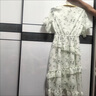 AEMAPE荷葉袖雪紡碎花連衣裙2025春夏季新款時(shí)尚氣質(zhì)收腰顯瘦中長款女裙 圖片色 蛋糕裙 有內(nèi)襯 M 建議95-105斤 曬單實(shí)拍圖