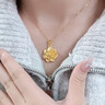 中國黃金（CHINA GOLD）牡丹花黃金吊墜足金牡丹花項鏈女金項鏈送老婆女友七夕情人節禮物 吊墜約3g（贈925鏈） 曬單實(shí)拍圖