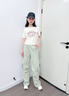 優(yōu)優(yōu)1點（Yoyo one）女童夏季套裝2025年新款兒童短袖工裝運動夏裝又酷又颯的大童女裝 15265綠色+9937米白色 150 150cm 曬單實拍圖