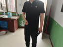 花花公子（PLAYBOY）短袖T恤男夏季男士polo打底衫商務休閑半袖薄款男裝 黑色 XL  曬單實拍圖