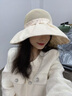 稻草人漁夫帽子女2025春夏新款百搭時尚蝴蝶結(jié)防曬帽大檐休閑遮陽太陽帽 米色 均碼 曬單實拍圖