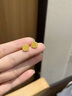 中國黃金18K金拉絲小方糖黃金耳釘女款耳飾520情人節(jié)禮物送女友送老婆 18K金方糖耳釘 約0.45g 曬單實(shí)拍圖