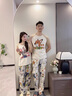 莫代爾情侶睡衣女夏季100%純棉短袖長(cháng)褲男女士卡通家居服套裝夏天可外穿 656 M 女+男L 曬單實(shí)拍圖