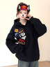 LDBE黑色刺繡連帽衛(wèi)女2025新款春秋寬松設(shè)計(jì)感薄款上衣美式復(fù)古外套潮 黑色（春秋薄款） M 曬單實(shí)拍圖