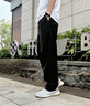 卡賓（CABBEEN）【吸濕速干】夏季薄款直筒褲男2025新款運(yùn)動(dòng)寬松透氣休閑褲子 煤黑色01 L /175/50 曬單實(shí)拍圖