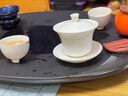 茶錦記干泡烏金石茶盤整塊圓形茶臺小號功夫茶具茶海套裝黑金石茶托荷葉 60*40*3橢圓單茶盤 曬單實拍圖