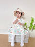 優(yōu)奇小碎花女寶寶公主裙夏季薄款莫代爾嬰兒夏裝裙子一周歲連衣裙 兔兔花園 80 曬單實拍圖