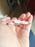 ARY凱蒂helloKitty手鐲女甜美可愛(ài)寶寶兒童足銀手環(huán)生日禮物粉 寬貓手鐲-粉色絨布盒+手提袋 曬單實(shí)拍圖