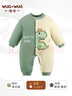 wua·wua嬰兒秋冬衣服加厚棉襖保暖初生男女寶寶新生兒連體衣冬季棉衣居家 綠恐龍（280克加厚棉） 90cm  (適合12-18月 體重18-26斤) 曬單實(shí)拍圖