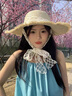 斐月伽法式草帽女2025夏季透氣鏤空防曬帽旅游海邊帽子遮陽帽 飄帶遮陽帽【56-58cm】 曬單實(shí)拍圖