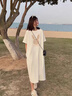DGOV慵懶風(fēng)短袖連衣裙女2025新款夏裝棉質(zhì)中長(zhǎng)款過(guò)膝t恤裙夏季長(zhǎng)裙子 杏色KO貓 M 建議80-100斤 曬單實(shí)拍圖