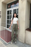 真維斯工裝闊腿褲女士新款美式傘兵褲夏季潮流街頭城市輕戶(hù)外寬松褲子JR 軍綠8770 S 曬單實(shí)拍圖
