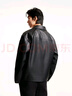 杰克·瓊斯（JACK&JONES）25年男裝仿皮衣外套男秋季商務(wù)皮夾克翻領(lǐng)寬松荔枝紋PU行政夾克 黑色E40 L (180) 曬單實(shí)拍圖