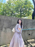 艾美琦美（AIMEIQIMEI）春款寬松慵懶風(fēng)針織毛衣女裝春季2025新款超仙雪紡連衣裙子女套裝 套裝 M 曬單實(shí)拍圖